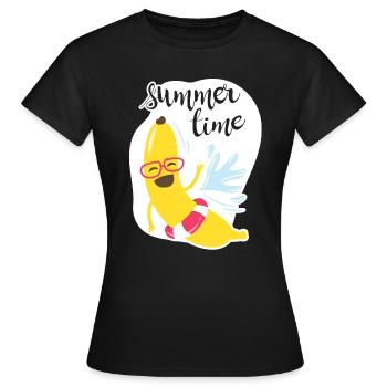 Heure d'été - T-shirt Femme - noir - Devant - AI Model Female 172 dark (172cm)