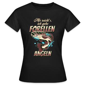 Forellen Angeln, Geschenk für Forellen Angler - Frauen T-Shirt - Schwarz - Vorne - AI Model Female 172 dark (172cm)