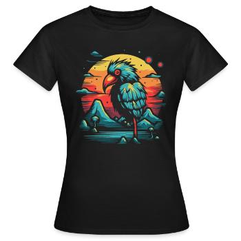 A strange bird on an island - Women's T-Shirt - black - Front - AI Model Female 172 dark (172cm)