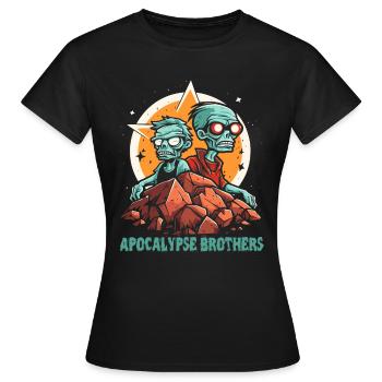 Les Zombies des Apocalypse Brothers - T-shirt Femme - noir - Devant - AI Model Female 172 dark (172cm)