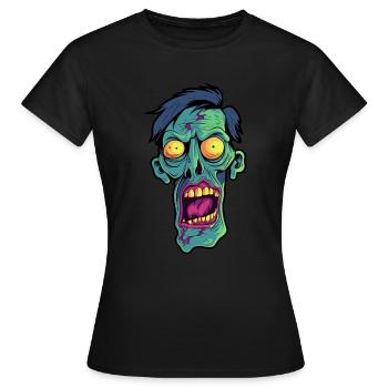 Tête de zombie maigre - T-shirt Femme - noir - Devant - AI Model Female 172 dark (172cm)