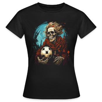 La Faucheuse et un ballon de football - T-shirt Femme - noir - Devant - AI Model Female 172 dark (172cm)