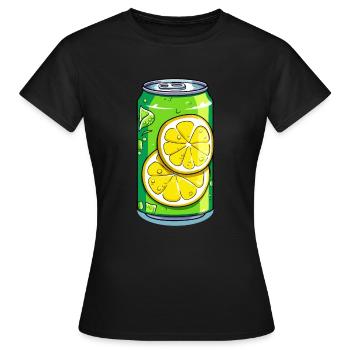 Die erfrischende Limonaden Dose mit Sprudel - Frauen T-Shirt - Schwarz - Vorne - AI Model Female 172 dark (172cm)