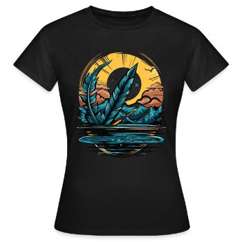 La puissante plume de l’écriture - T-shirt Femme - noir - Devant - AI Model Female 172 dark (172cm)
