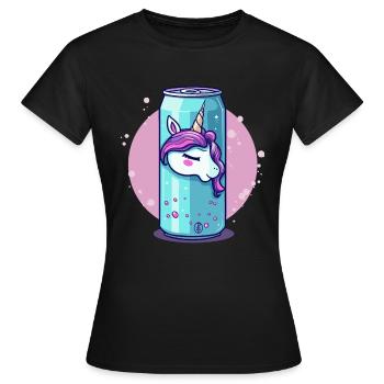sprudeliger Einhorn Saft aus der Dose - Frauen T-Shirt - Schwarz - Vorne - AI Model Female 172 dark (172cm)