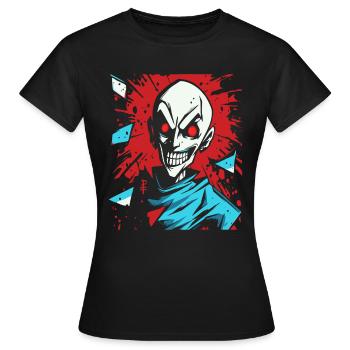 Sourire Méchant Dessin Animé Nosferatu Vampire - T-shirt Femme - noir - Devant - AI Model Female 172 dark (172cm)