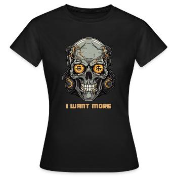 Geldgieriger Cyborg Schädel - Frauen T-Shirt - Schwarz - Vorne - AI Model Female 172 dark (172cm)