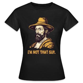 Je ne suis pas ce type (peintre célèbre) - T-shirt Femme - noir - Devant - AI Model Female 172 dark (172cm)