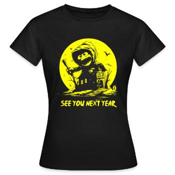 À l’année prochaine ! Poupée effrayante - T-shirt Femme - noir - Devant - AI Model Female 172 dark (172cm)