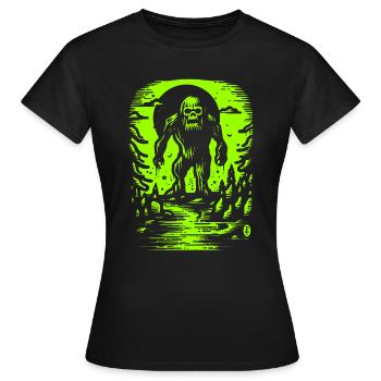 Bigfoot est vivant et n’est pas gentil en vert visqueux - T-shirt Femme - noir - Devant - AI Model Female 172 dark (172cm)
