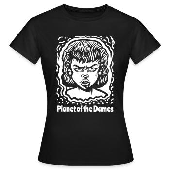 Planet der Damen: Sci-Fi-Wut - Frauen T-Shirt - Schwarz - Vorne - AI Model Female 172 dark (172cm)