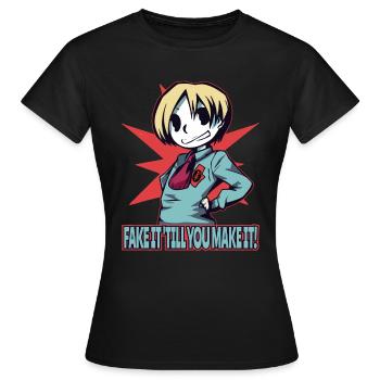 filles d’anime : faire semblant jusqu’à ce que vous le fassiez - T-shirt Femme - noir - Devant - AI Model Female 172 dark (172cm)