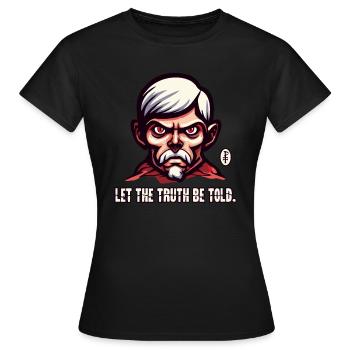 Ein Cartoon Opa sagt: Sagt die Wahrheit! - Frauen T-Shirt - Schwarz - Vorne - AI Model Female 172 dark (172cm)