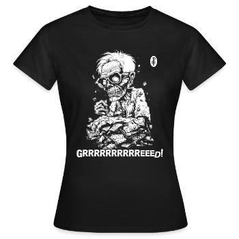 Gier macht dich krank - Frauen T-Shirt - Schwarz - Vorne - AI Model Female 172 dark (172cm)