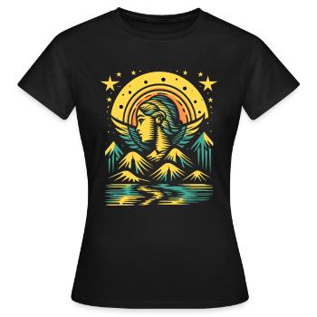Nature, Montagnes, Rivière et Mère Nature - T-shirt Femme - noir - Devant - AI Model Female 172 dark (172cm)