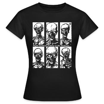 Nachtwesen Zombies lauern in der Dunkelheit - Frauen T-Shirt - Schwarz - Vorne - AI Model Female 172 dark (172cm)