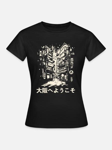 Welcome to Osaka: Japan Street View - Women's T-Shirt - black