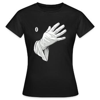 Berühr mich, weiße Handschuh - Frauen T-Shirt - Schwarz - Vorne - AI Model Female 172 dark (172cm)