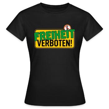 Bouclier : Liberté interdite - T-shirt Femme - noir - Devant - AI Model Female 172 dark (172cm)
