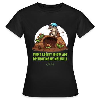 The environmentally conscious mole gardener - Women's T-Shirt - black - Front - AI Model Female 172 dark (172cm)
