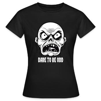 Dare to Be Weird: The Angry White Zombie - Women's T-Shirt - black - Front - AI Model Female 172 dark (172cm)