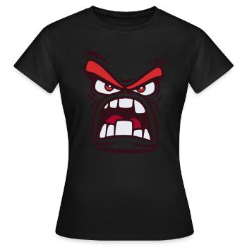 Angry angry face - Women's T-Shirt - black - Front - AI Model Female 172 dark (172cm)