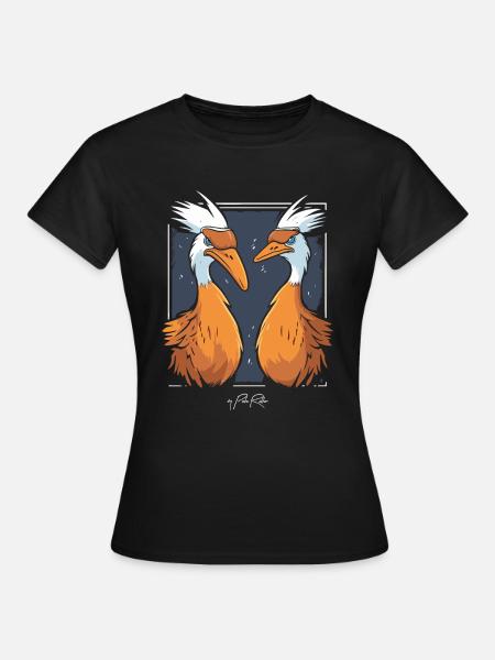 Zwei seltsame Vögel - Frauen T-Shirt - Schwarz