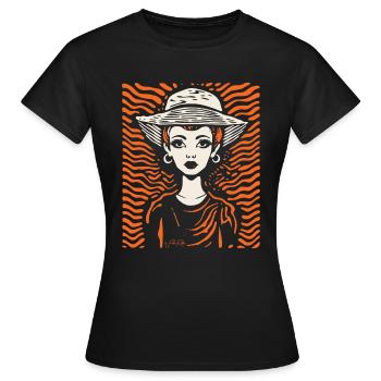 Die stilvolle Frau - Frauen T-Shirt - Schwarz - Vorne - AI Model Female 172 dark (172cm)