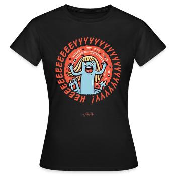 Hey! Überglückliches Mädchen - Frauen T-Shirt - Schwarz - Vorne - AI Model Female 172 dark (172cm)