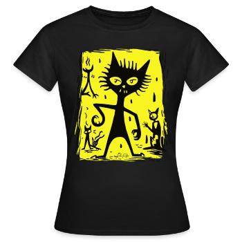 Chat démoniaque de l’enfer - T-shirt Femme - noir - Devant - AI Model Female 172 dark (172cm)