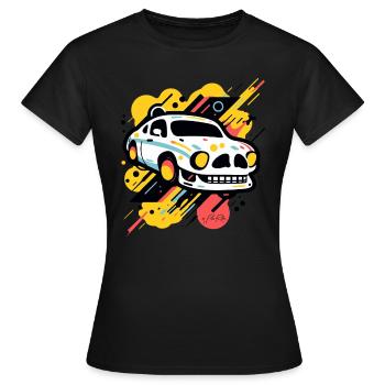 Pop Colors Art Skull Car - Women's T-Shirt - black - Front - AI Model Female 172 dark (172cm)
