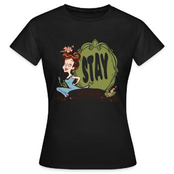 Reste étrange, femme au foyer - T-shirt Femme - noir - Devant - AI Model Female 172 dark (172cm)