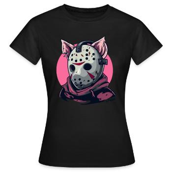 Horreur effrayante Masques de hockey Cochon - T-shirt Femme - noir - Devant - AI Model Female 172 dark (172cm)