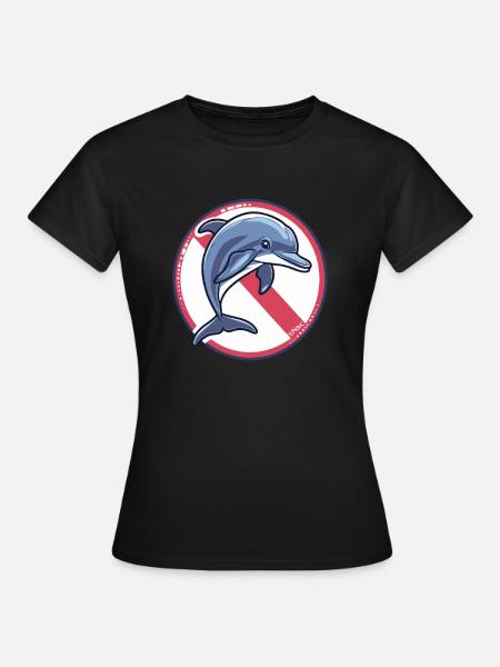 Delphine Verboten: Delfin - Frauen T-Shirt - Schwarz