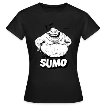 Gros sumo épais - T-shirt Femme - noir - Devant - AI Model Female 172 dark (172cm)