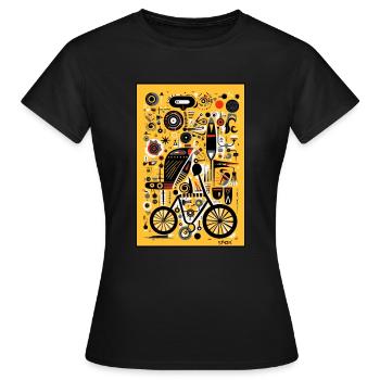Verspielte Hieroglyphen Fahrrad und Radfahren - Frauen T-Shirt - Schwarz - Vorne - AI Model Female 172 dark (172cm)