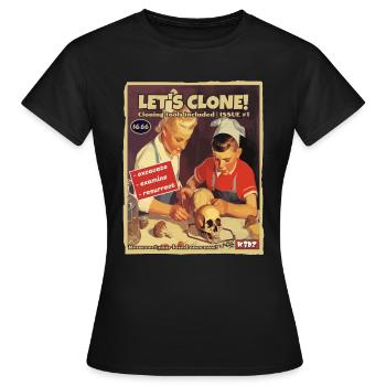 Vintage-Klonen: das fake Magazin für Kinder - Frauen T-Shirt - Schwarz - Vorne - AI Model Female 172 dark (172cm)