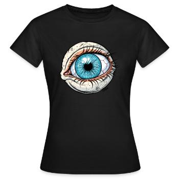 Un œil énorme, méfiez-vous ! - T-shirt Femme - noir - Devant - AI Model Female 172 dark (172cm)