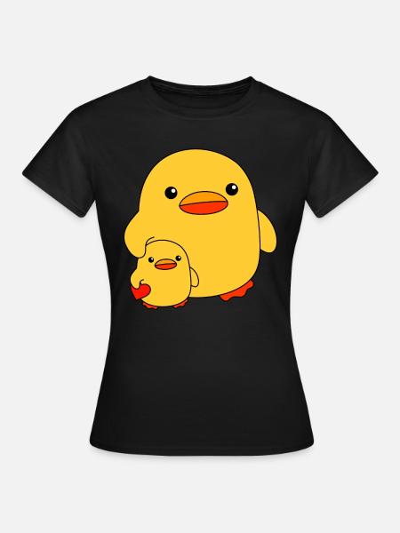 Baby Ente Kind Schwester Bruder Enten Geschwister - Frauen T-Shirt - Schwarz