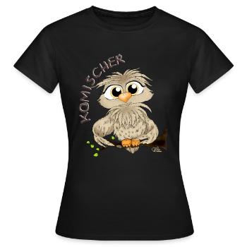 Komischer Kauz - Frauen T-Shirt - Schwarz - Vorne - AI Model Female 172 dark (172cm)