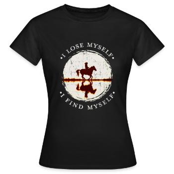 Je me perds je me trouve cadeau d'amant de cheval - T-shirt Femme - noir - Devant - AI Model Female 172 dark (172cm)