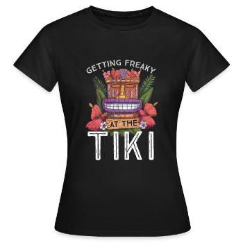 Getting Freaky At The Tiki Luau Party Hawaii - Women's T-Shirt - black - Front - AI Model Female 172 dark (172cm)