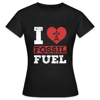 Ich liebe fossile Brennstoffe Fossile Dinosaurier Wissenschaft - Frauen T-Shirt - Schwarz - Vorne - AI Model Female 172 dark (172cm)