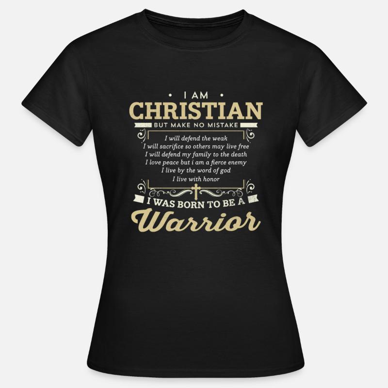 Jesus elsker Christian Warrior Templar Believer - T-skjorte for kvinner - svart