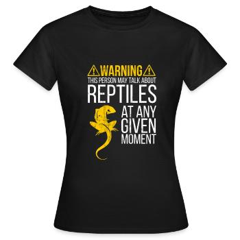 Reptile - Parlez d'avertissement sur les reptiles Attention - T-shirt Femme - noir - Devant - AI Model Female 172 dark (172cm)
