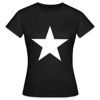 Weißes symbolisches Mode Trend Stern Geschenk - Frauen T-Shirt - Schwarz - Vorne - AI Model Female 172 dark (172cm)