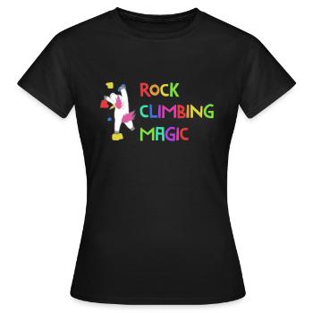 Kletterzauber-Einhorn - Frauen T-Shirt - Schwarz - Vorne - AI Model Female 172 dark (172cm)