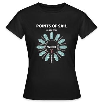 Punkte des Segels Cooles Segelboot Nautisch - Frauen T-Shirt - Schwarz - Vorne - AI Model Female 172 dark (172cm)