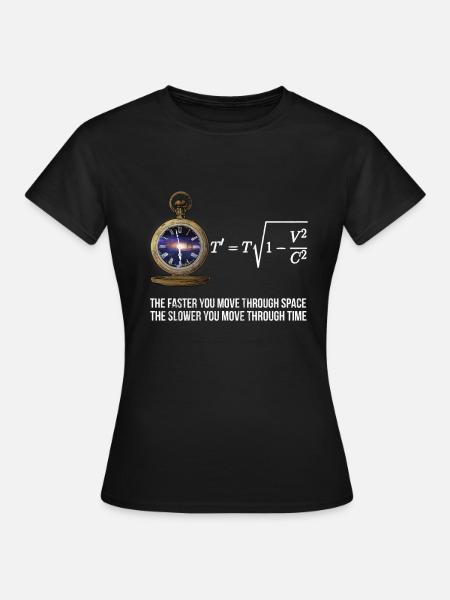 Science Physics Math Relativity Geek Time Equation - Women's T-Shirt - black