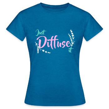 Just Diffuse It Essential Oils - Women's T-Shirt - antique blue sapphire heather - Front - AI Model Female 172 dark (172cm)